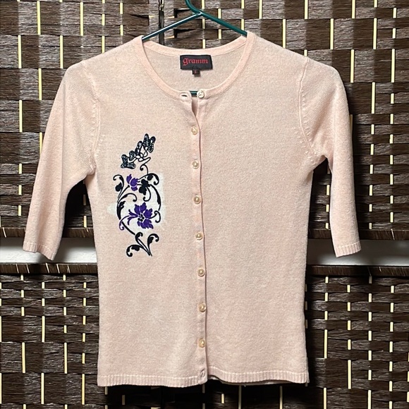 Pink Cardigan Sweater - Picture 1 of 7